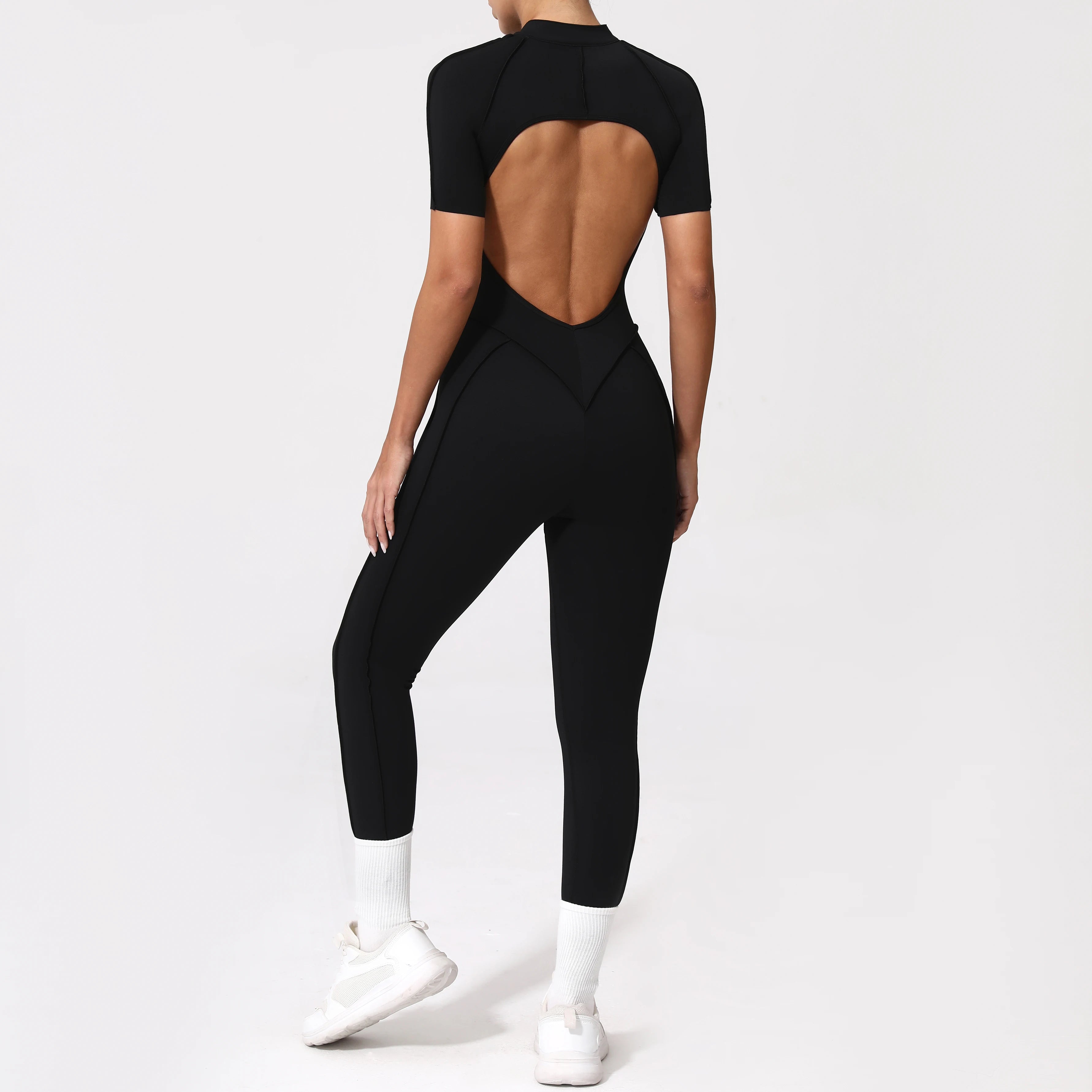 Backless Zip Jumpsuit-34