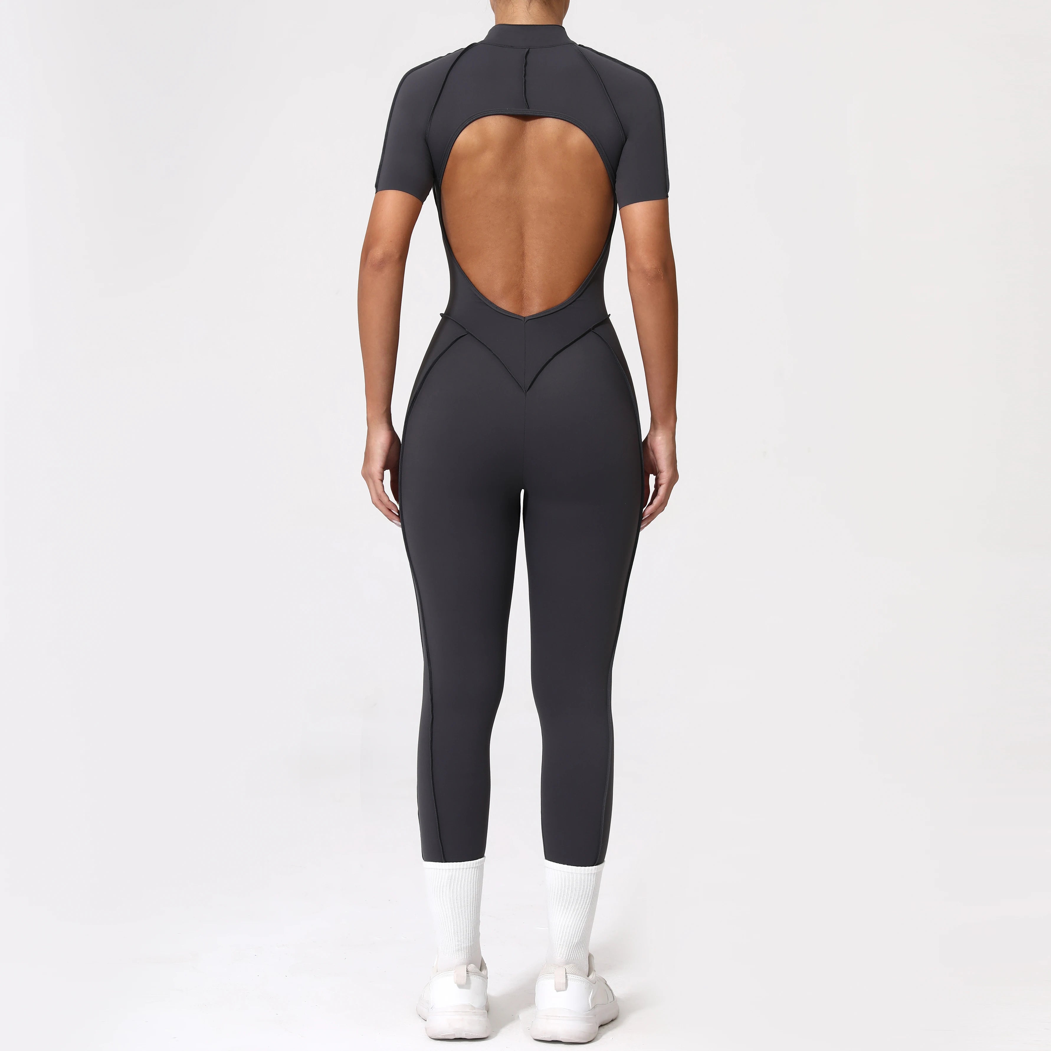 Backless Zip Jumpsuit