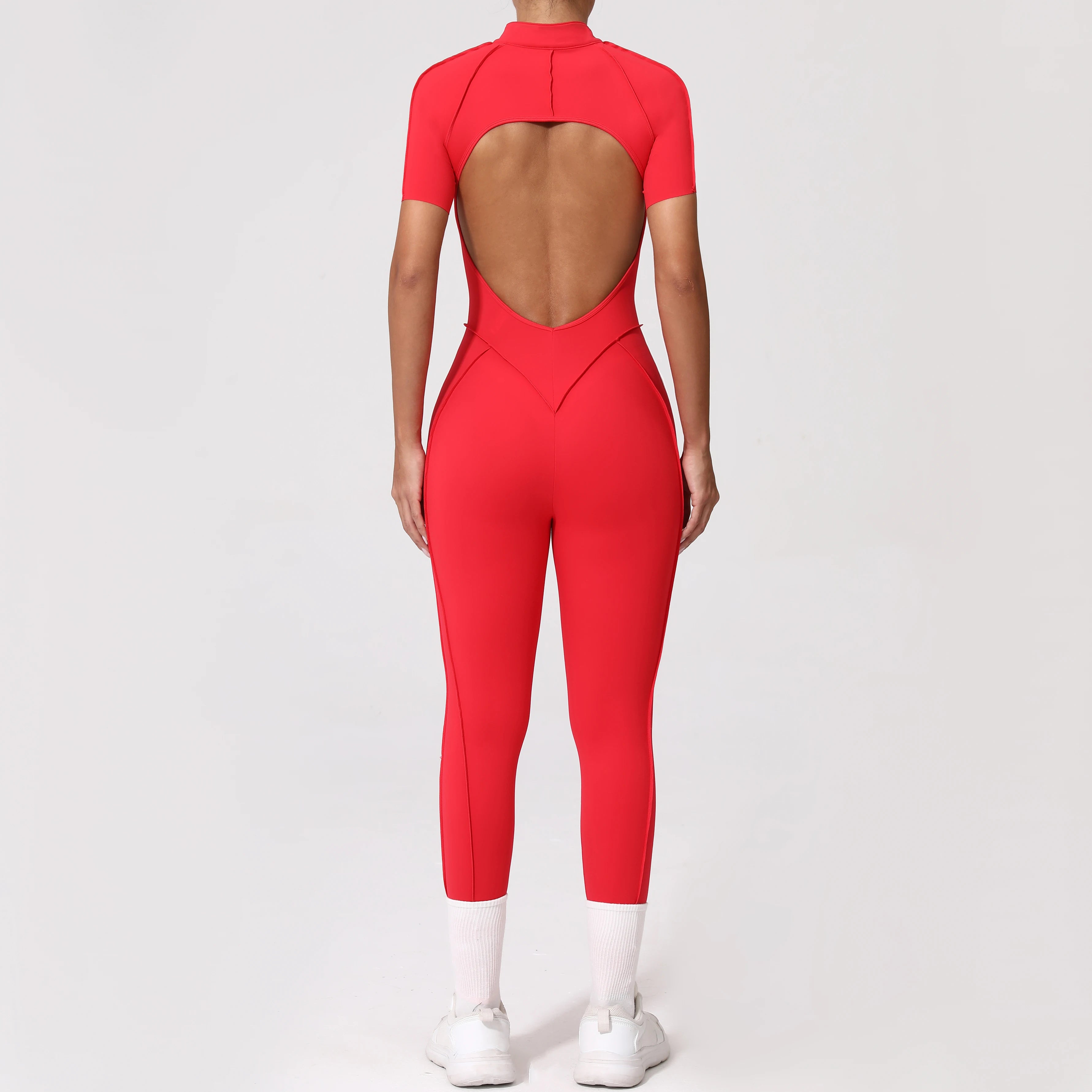 Backless Zip Jumpsuit-22