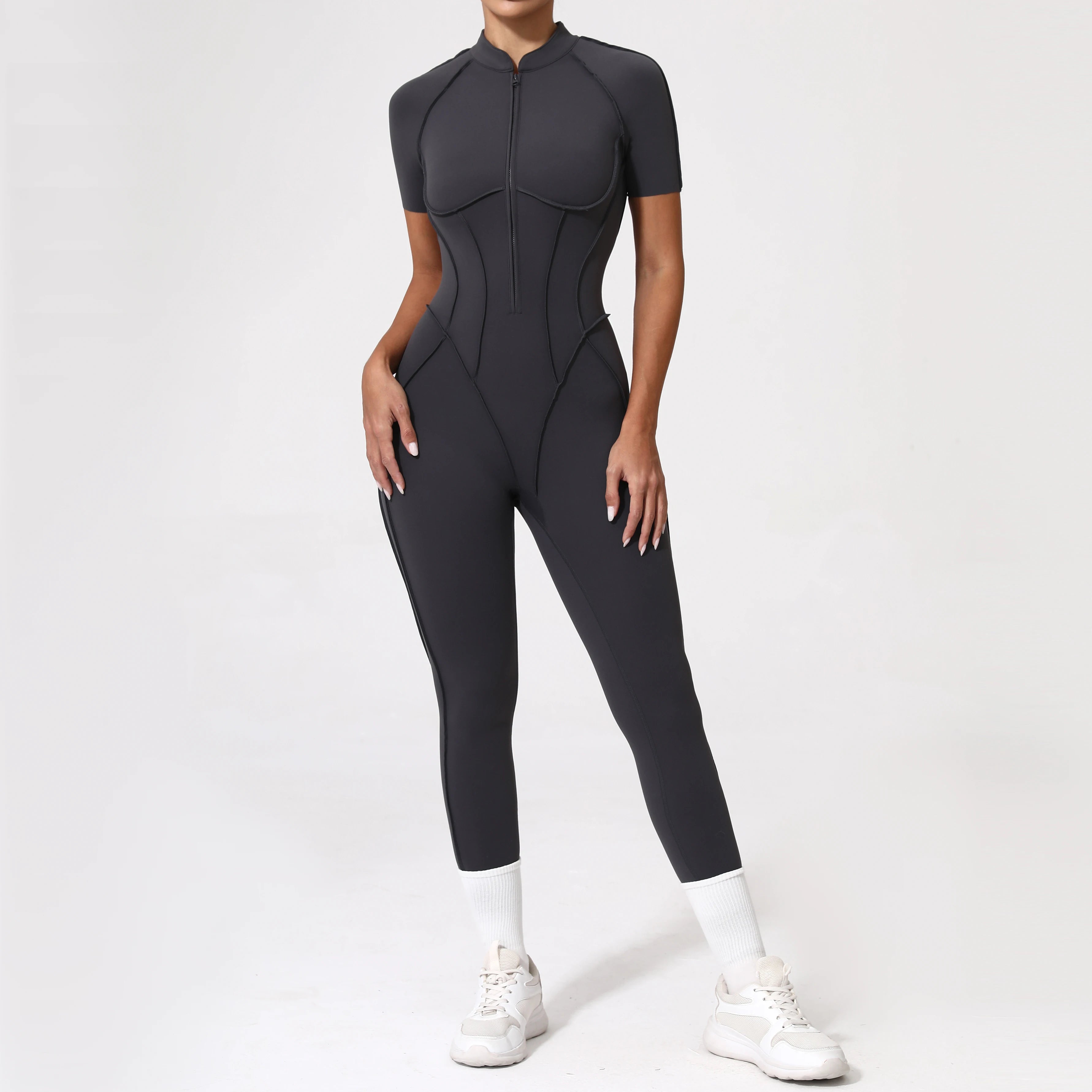 Backless Zip Jumpsuit-3