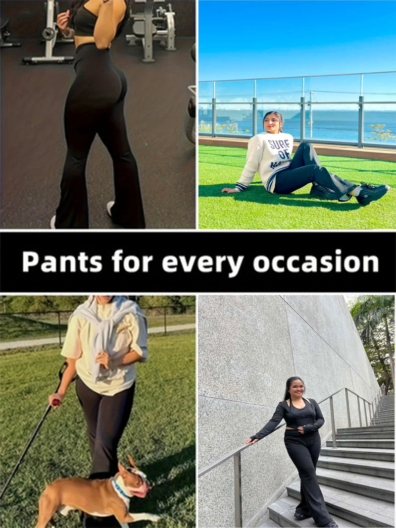 High-Waist Flared Pants-5