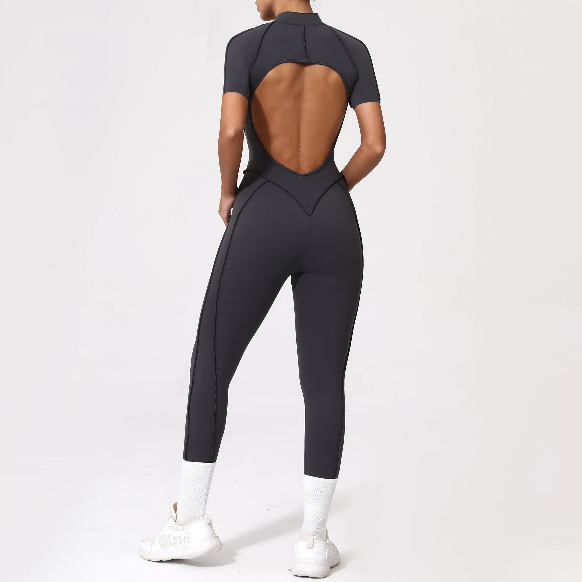 Backless Zip Jumpsuit-6
