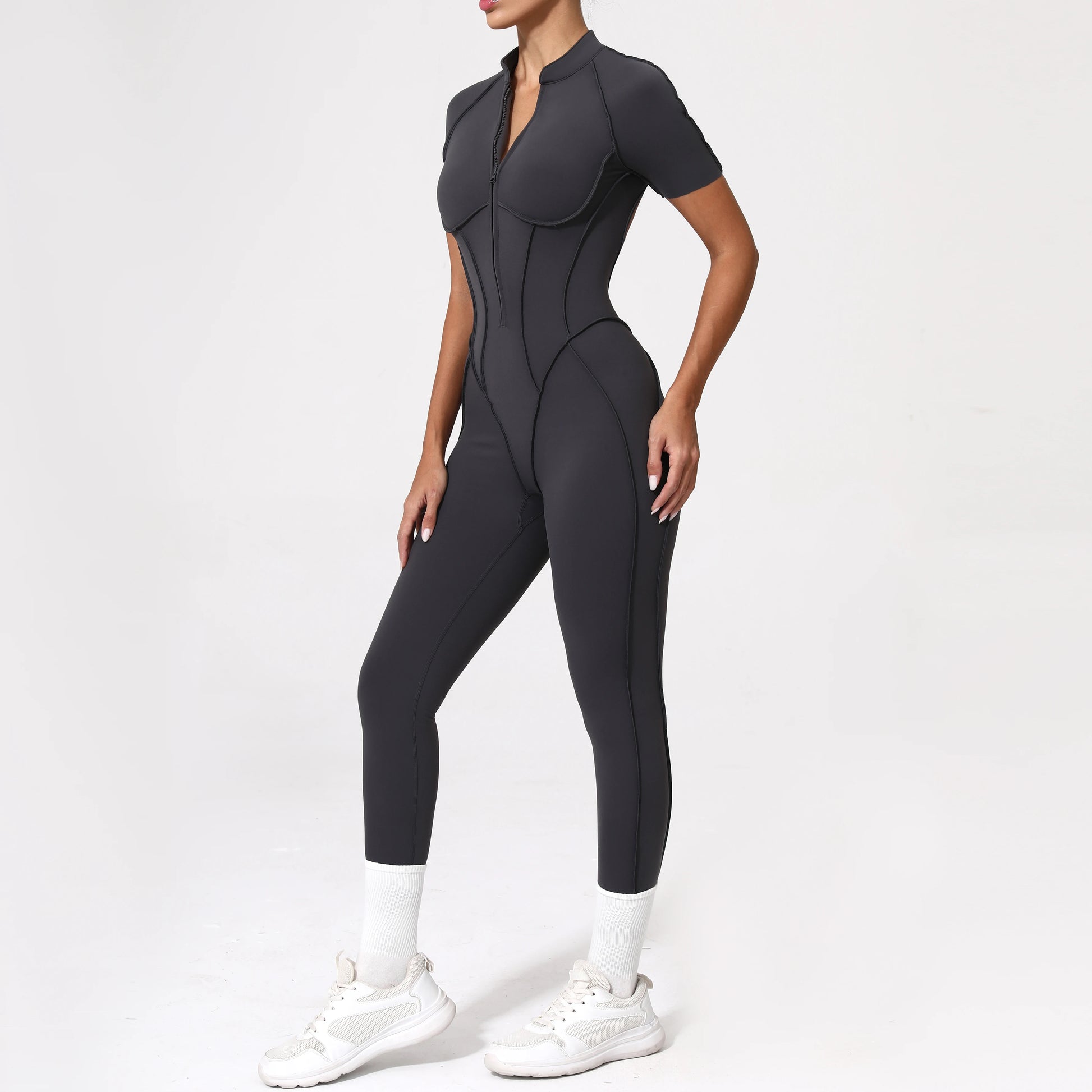 Backless Zip Jumpsuit-5