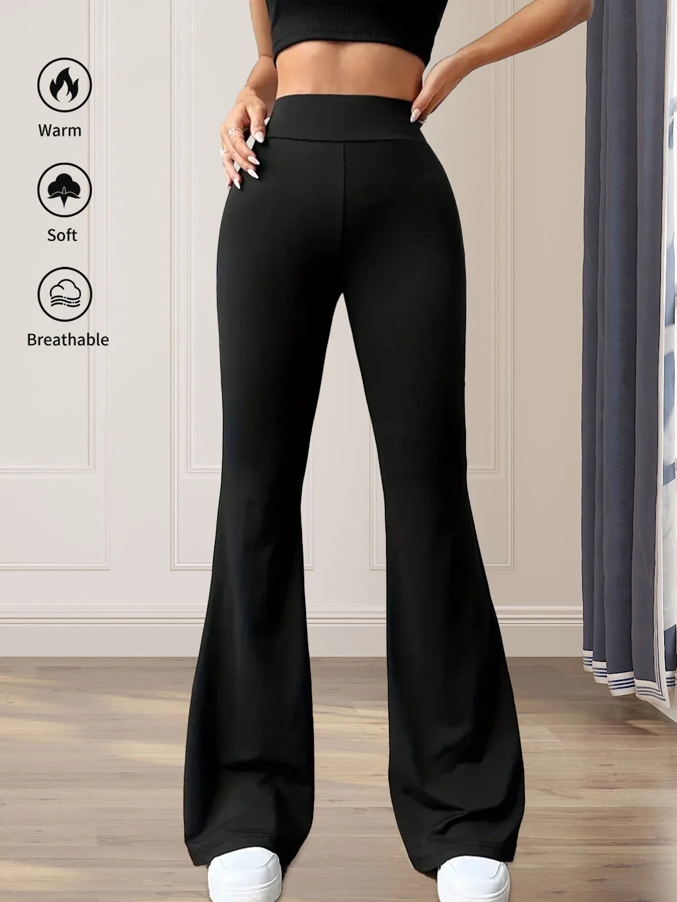 High-Waist Flared Leggings-5