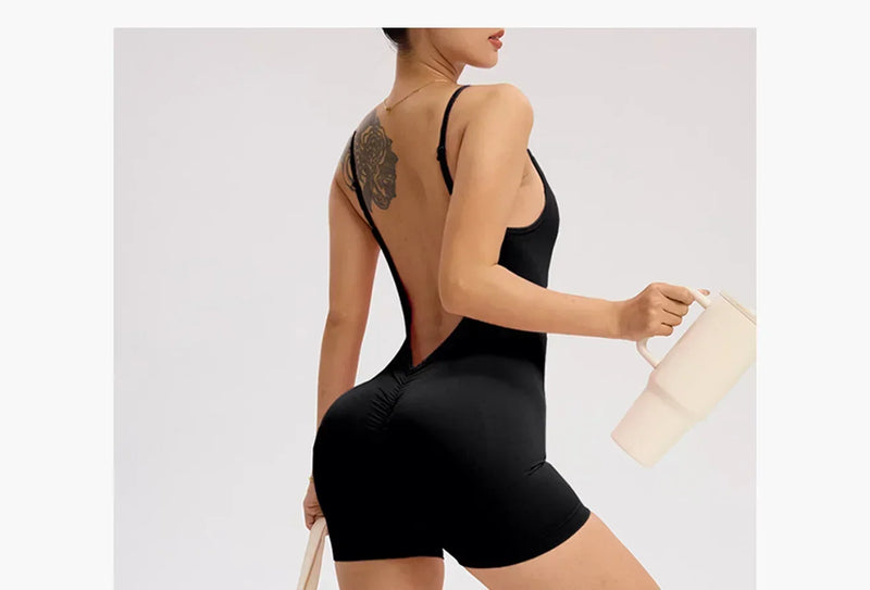 Cross Back Romper-13