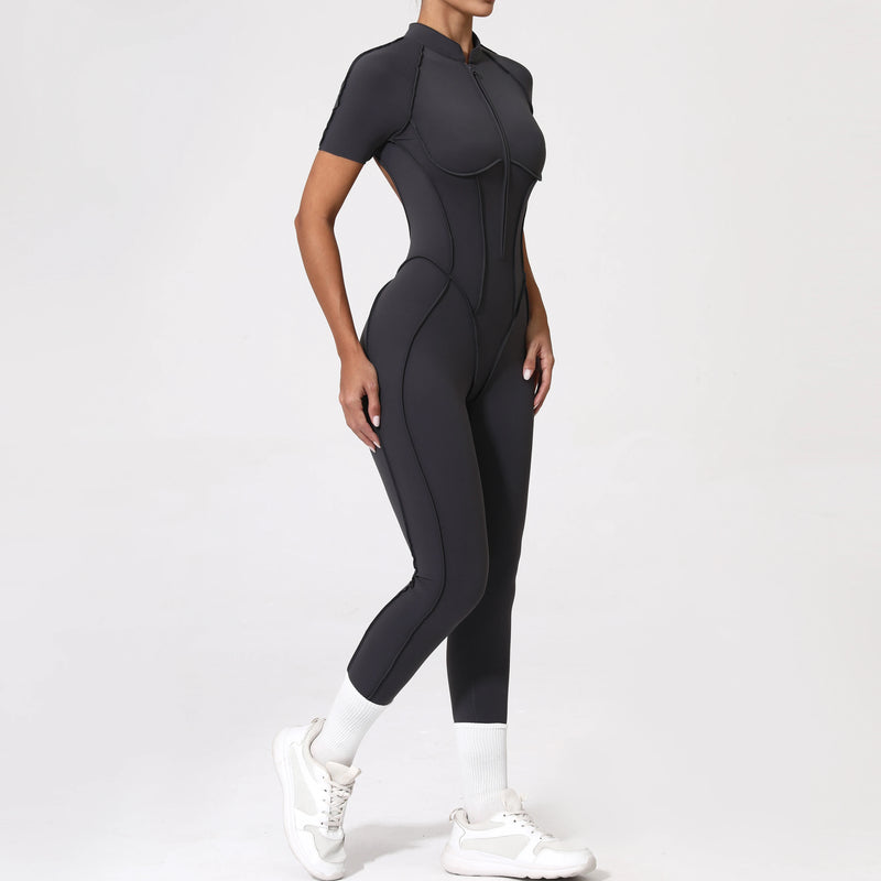 Backless Zip Jumpsuit-4