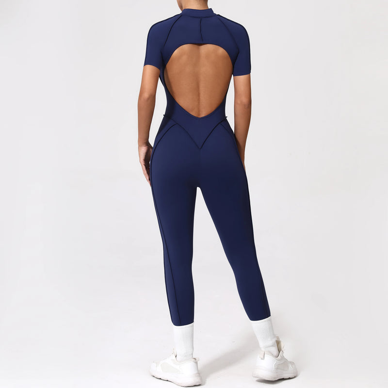 Backless Zip Jumpsuit-16
