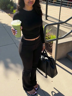 High-Waist Flared Pants-2