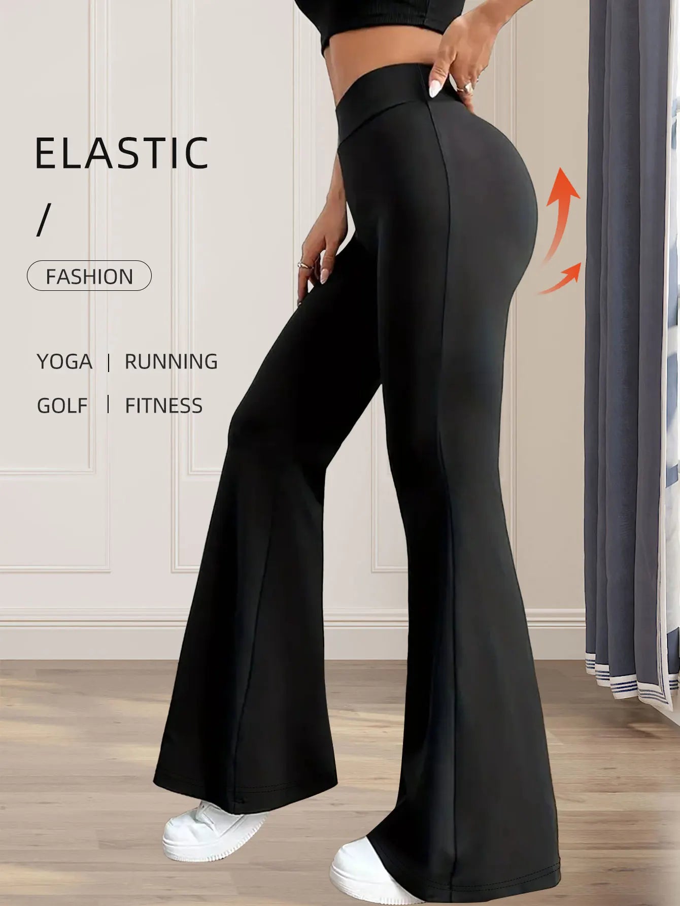 High-Waist Flared Leggings-4