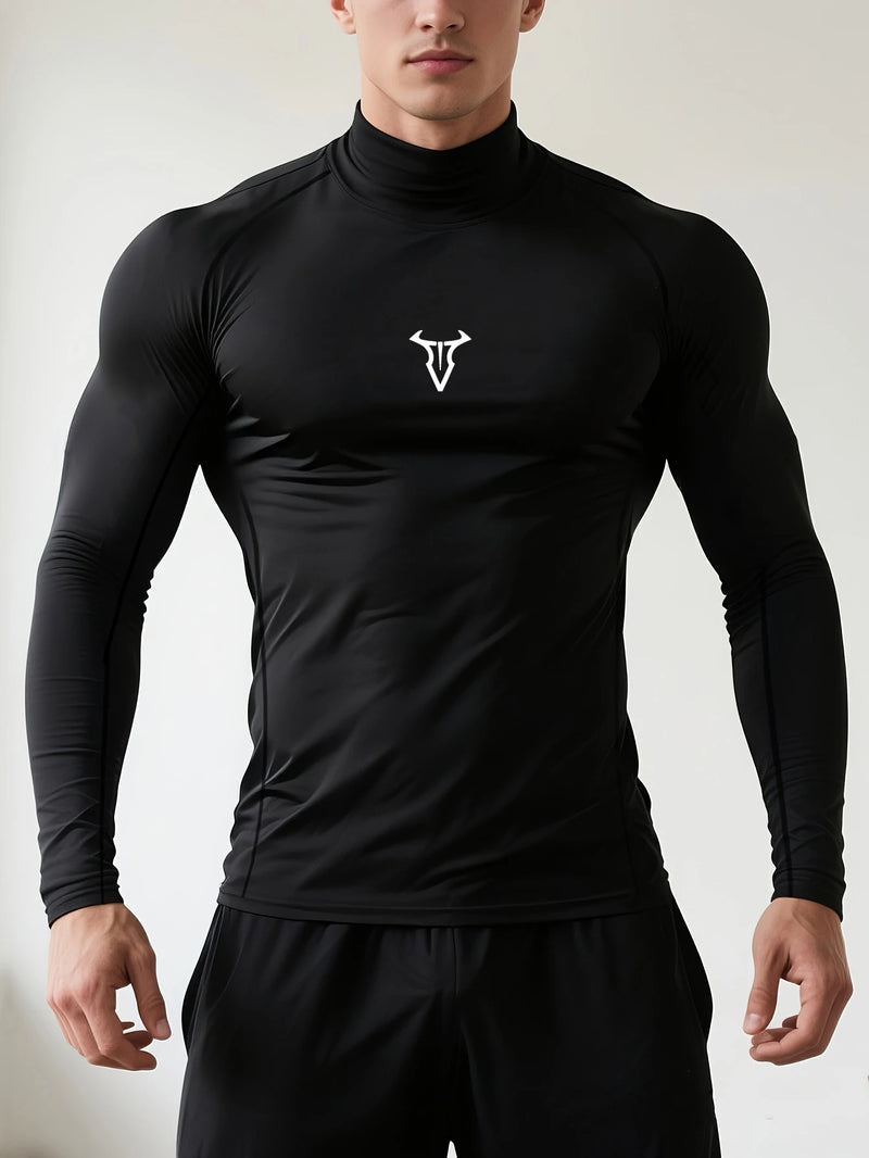Compression Mock Neck Shirt-1