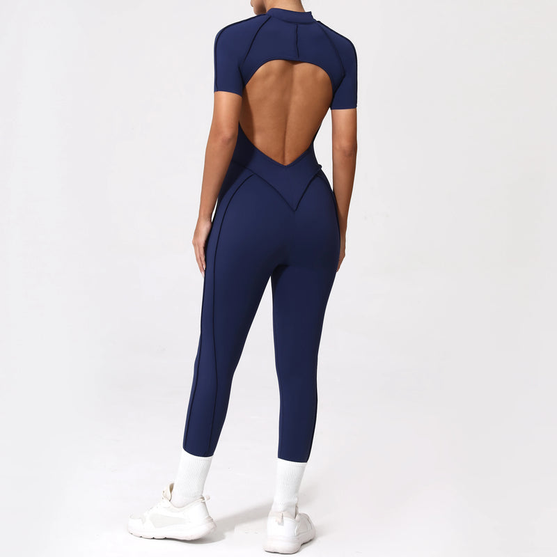 Backless Zip Jumpsuit-14
