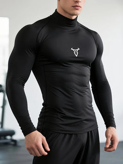 Compression Mock Neck Shirt-3