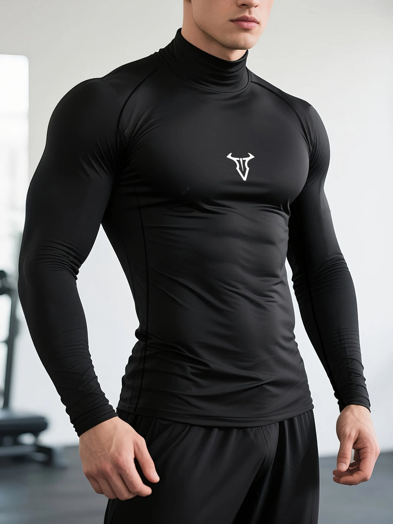 Compression Mock Neck Shirt-3